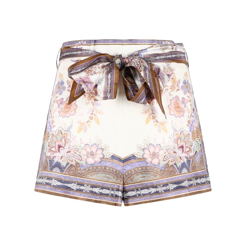 Zimmermann 'Luna' Cream Linen Shorts Women